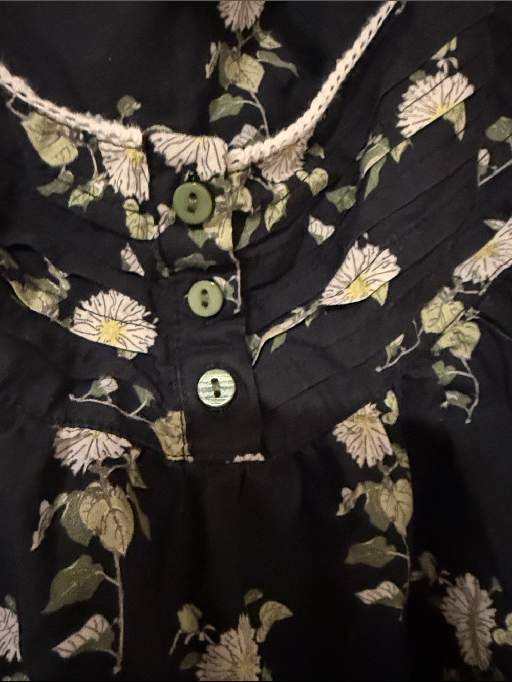 Anthropologie Navy Floral Lace-Trim Pajama Shorts and Too - Picture 7 of 14